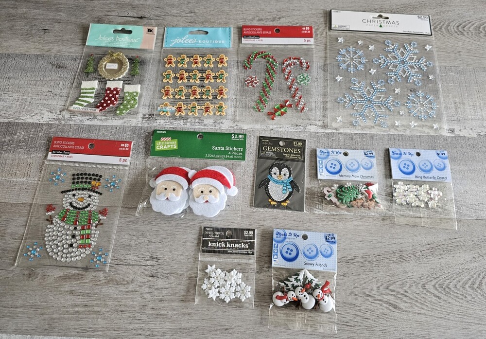 Sticker Lot Christmas Scrapbooking 3D Stickers Holiday Winter RARE Jolee's #123